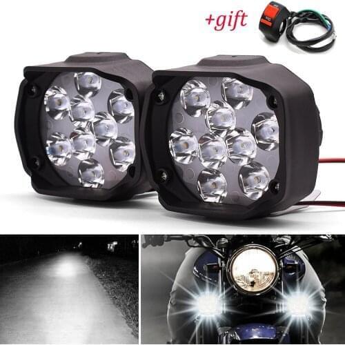 2PCS Motorcycle Headlight 1000LM Spotlight With Switch Auxiliary Lamp For Yamaha YZF R120 R1 R3 R25 R6 600R FZR 600 YZF FZ07