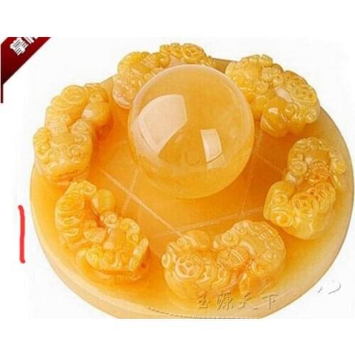 Guang natural topaz jade gourd Yuen Po Feng Shui ball ornaments seven-star array town house evil spirits