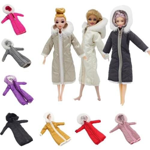 Pretty Long Coat Cotton Dress 30cm Doll Clothes Toy Winter Wear Dress Skirt 1/6 BJD Blythes Doll Jacket Accessories