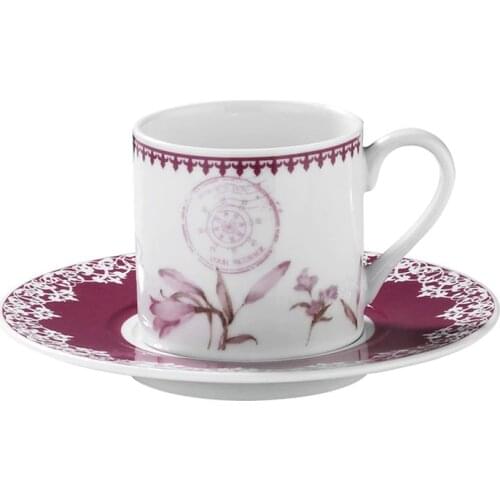 Kütahya Porcelain Dream 9743 Pattern 2 Person Coffee Cup Set Turkish Coffee Espresso Made in Turkey %100 Original