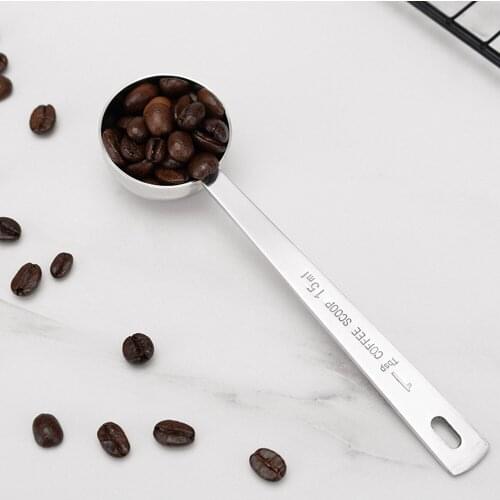 15ml Measuring Spoon Stainless Steel Coffee Milk Powder Tea Leaves Self Measuring Scoop Spoon kitchen Measuring Scoop Tools