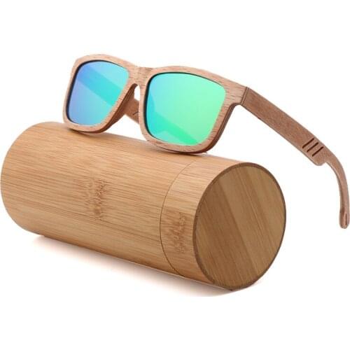 Real Bamboo Ju Wood Laminated Man Sunglasses 2021 Male Wrap UV 400 Shades For Men Driving Fashionable Suitable