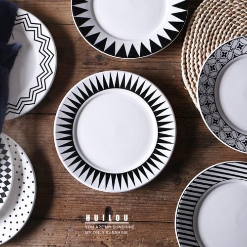 Hotel tableware creative ceramic plate home western food plate flat plate dishes dinnerware set plates