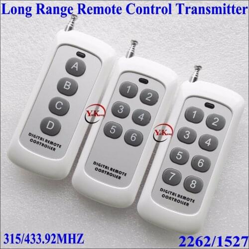 Small Size Long Range Remote Control 4 Button 6 Button 8 Button315433MHZ Transmitter RF ASK 2260 1527 Wireless Remote for Switch