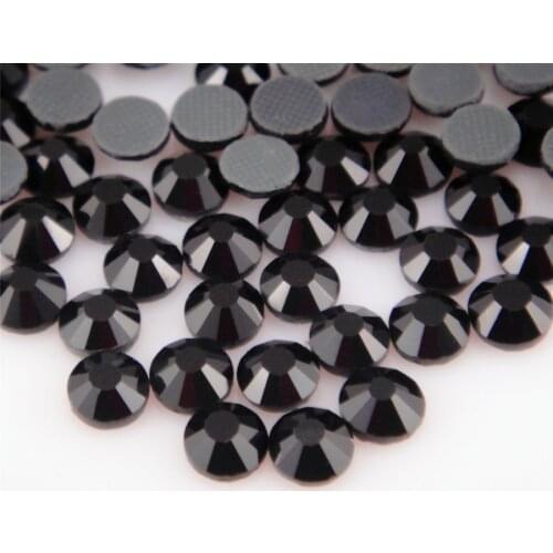 Super Glitter 1440pcs SS6-SS30 Flatback Multi color HotFix Rhinestones For Nail Art Decoration Shoes And Dancing Hot sale Black