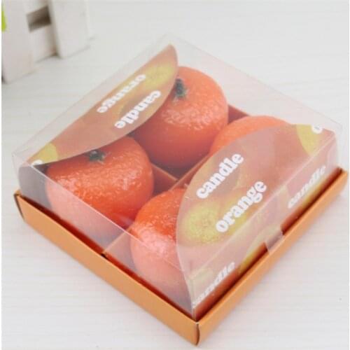 Fashion 4PCS/Lot Christmas Orange Shape Fruit Candle Greet Gift Party Supplies Wedding Gift Romantic Confession Candle