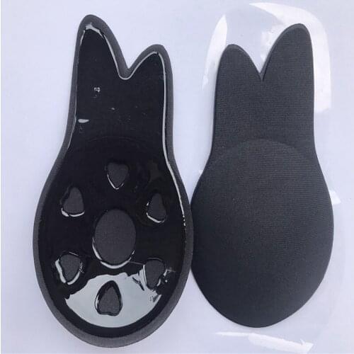 Silicone Nipple Cover Stickers Rabbit ear Push Up Bra Women Self Adhesive Crop Top Invisible Bra Strapless Blackless Bralette