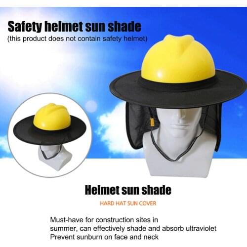 Helmet Sun Shade Outdoor Work Hard Hat Full Brim Mesh Sunshade Breathable For Outdoor Work Construction Workers (No Safety Hat)