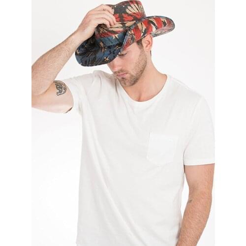 Women Men Straw Cowboy Hat Summer Western Sombrero Outback Sun Hat Shapeable Brim