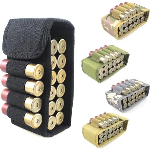 Tactical 12G Bullets Package Hunting 16 Round Shells Package CS Field Portable Outdoor Bullet Bags Molle Magazine Pouch