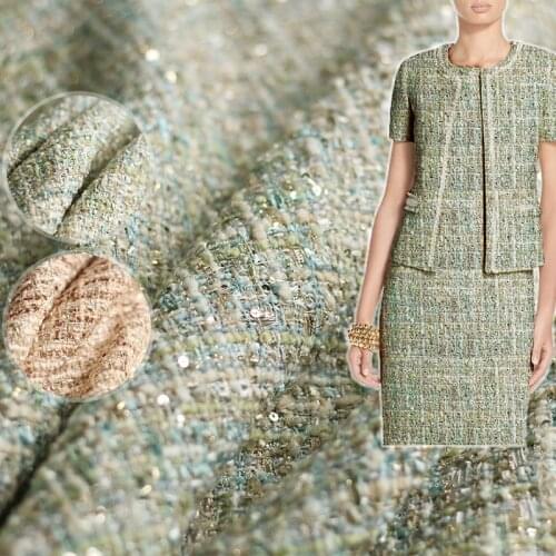 The Cloth 145cm width sequin tweed style wool and polyester garment materials DIY clothes fabrics Freeshipping