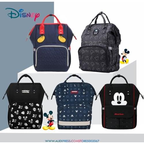 Disney Mummy Bag USB Diaper Bag Baby Care Large Capacity Maternity Bag Waterproof Baby Changing Bag Large Mickey Minnie New