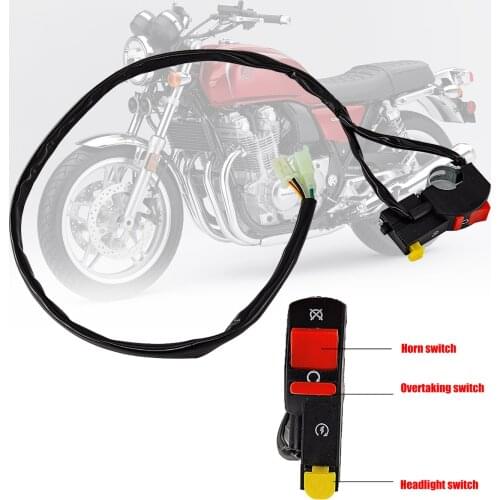 Motorcycle Switch 22mm 7/8" Handlebar Electric Starter Start & Stop ATV ON/OFF Button Flameout with 4 Wire Connection