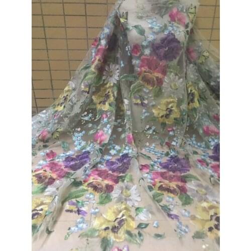 Embroidered Cord Lace Fabric for bridal dress SYJ-328819 Nigerian french net Lace