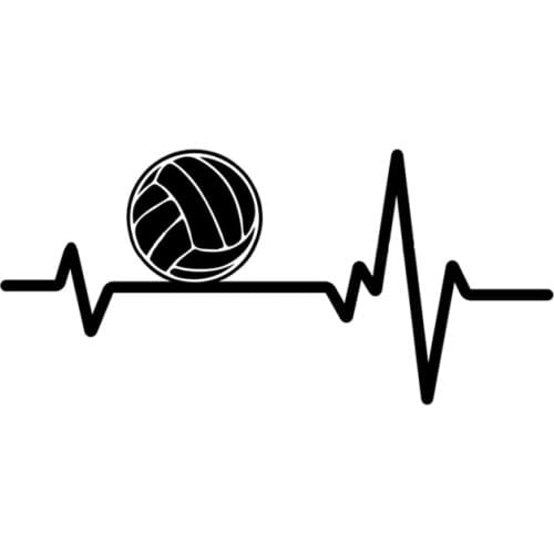 High Quality Electrocardiogram Volleyball Sport Decor Car Modelling Stickers Vinyl Accessories Silhouette Apply To Car Window