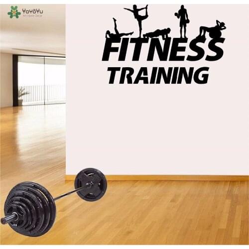 YOYOYU Wall Decal Exercise Vinyl Wall Sticker Art Room Decoration Fitness Gym Poster Fitness Silhouettes Room Decor YO229