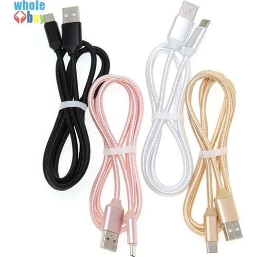 1M/0.25M Colorful Nylon Braided cable for iPhone 8Pin Micro 5Pin Type-C USB C Charger Sync Data Cable For Samsung 200pcs/lot