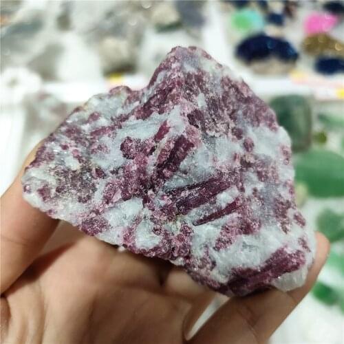 1PC Natural Red Tourmaline Quartz Crystal Rough Stone Raw Gemstone Mineral Specimen Irregular Crystal Reiki Healing Gifts