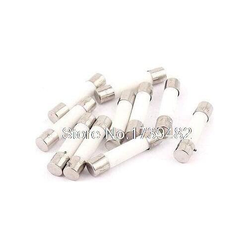 10 PCS 5 x 25mm Fusible Core Cylinder Cap Ceramic Tube Fuse Links 250V 2A