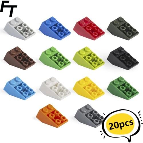 20 Pcs Bulk Small Particle 3747 MOC Building Block 3x2 25 Degree Slope Reverse Brick Accessories Building Block Castle Toys
