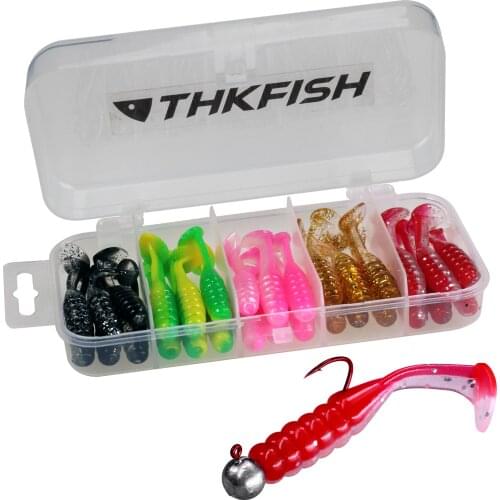 30pcs Shiner Fishing Soft Lure 5cm/2in shad Paddle Tail soft bait Aritificial Silicone Lures Trout Bass Fishing Tackle