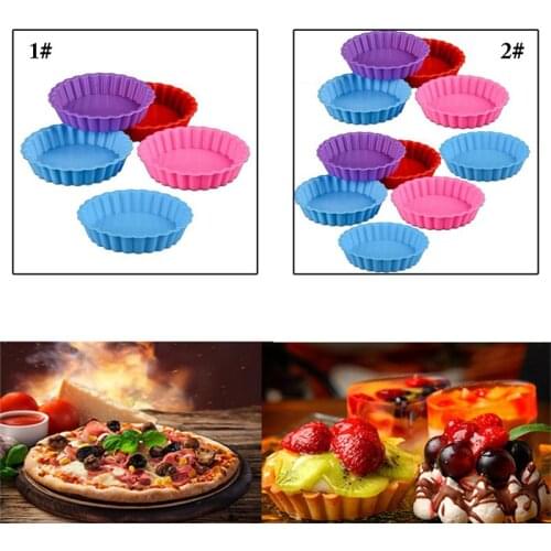 5/10pcs Silicone Cake Molds Round Silicone Bakeware Pizza Pan Non-Stick Multi-Purpose Baking Tray Cake Bread Mold Baking Tools