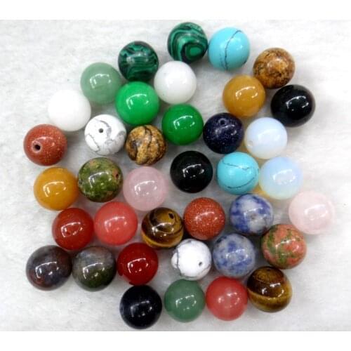 8/10/12mm Natural stone tiger eye Quartz crystal Turquoises Opal Half hole bead for Diy Jewelry Making Bracelet Accessories50pcs