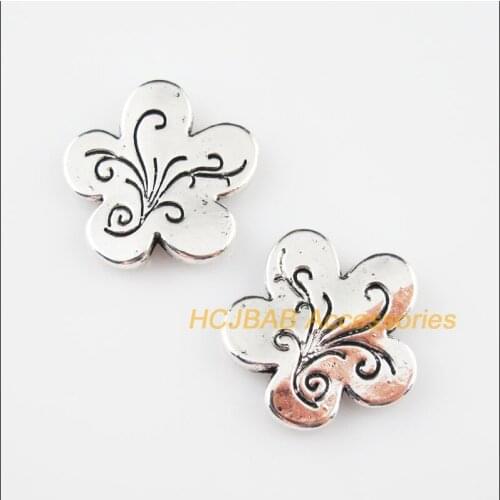 8 New Star Flower Charms Tibetan Silver Color Pendants Spacer Beads 22.5x23.5mm