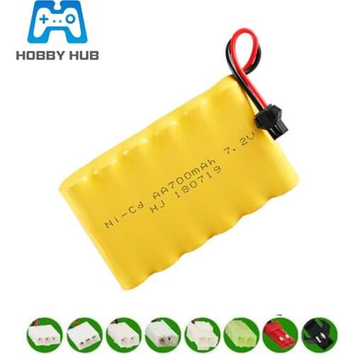 7.2V 700mAh Ni-CD Battery For RC Toys cars boats gun train truck lighting facilities RC TOYS NICD 7.2v AA rechargeable battery