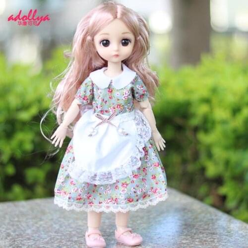 Adollya BJD Doll Accessories Clothes Flower Dress for Doll Cloth Casual Clothing Overalls Suitable for 1/6 Dolls