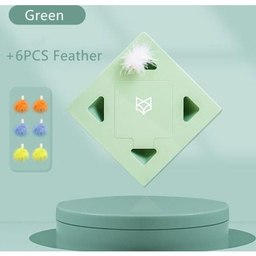 Automatic Cat Toy Interactive for Cat Teasing Box Random Rotating Feather USB Charging Electronic Pet Supplies Toy for Kitten