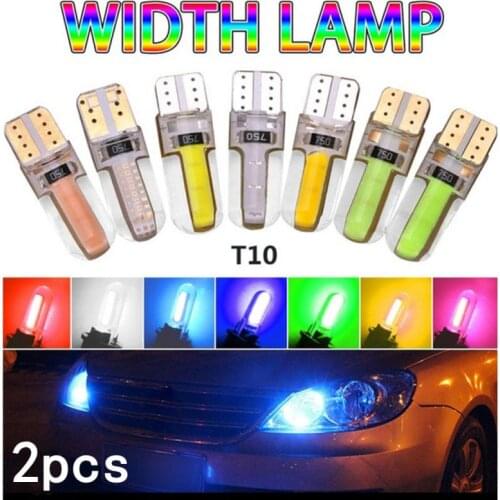 2pcs 3W T10 Car Light Super Bright Silica Gel COB LED Bulbs Auto Wedge Parking Light Turn Side Lamps Signal Light Tail Box Lamp