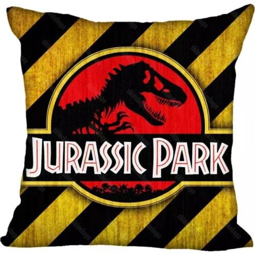 Custom Jurassic Park Logo Square Pillowcase Custom Zippered Pillow Cover Case 40x40,45x45cm(One Side)