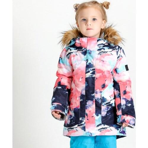 Childrens Padded Colorful Ski Jackets Girls Waterproof Warm Snowboarding Snow Wear Kids Skiwear Parka Anorak Climbing Coat