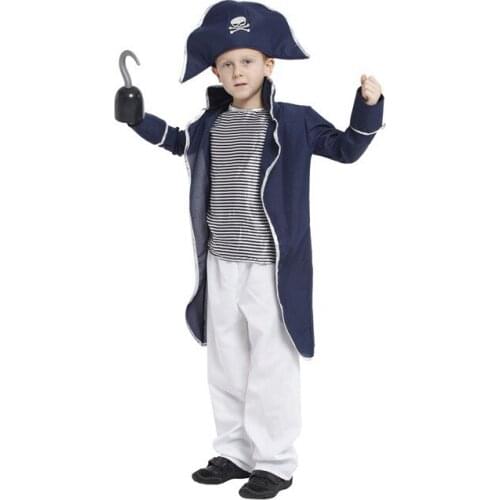 M-XL Halloween Costumes for Children Disfraces Boys Hooker Pirate Costume Fantasia Kids Napoleon Cosplay Navy game uniforms