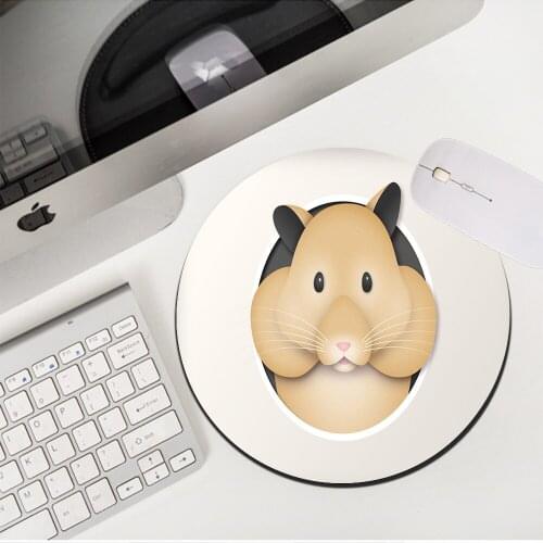 MRGLZY Hot Sale Creative Cute Hamster 20X20/22X22CM Kawaii Small Mouse Pad Carpets PC Gaming Accessories MousePad Rubber DeskMat