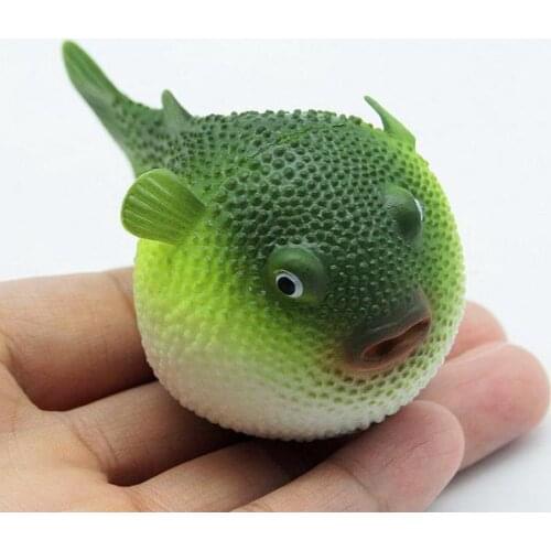 Artificial Small Cute Glowing Globefish Aquarium Ornaments Emulation Balloonfish Puffer With Sucker Cup For Kids Gift