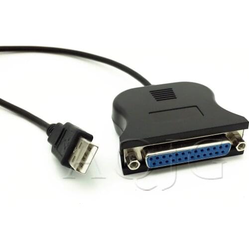 New USB 1.1 to DB25 Female Port Print Converter Cable LPT USB Adaptor LPT Cable LPT to USB Cable Black Wholesale