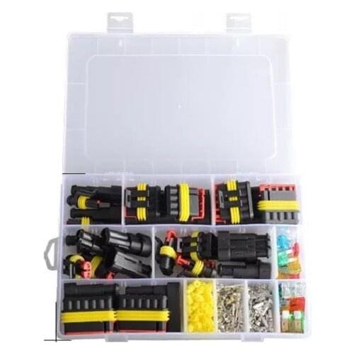 Superseal AMP Tyco Waterproof automobile wire connector plug kit 1-6P 216PCS and Car Fuse small medium size