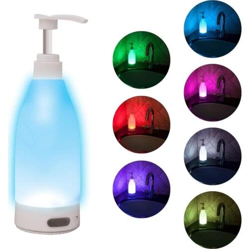 Luminescent Liquid Soap Bottle LED Soap Dispenser Glowing Soap Bottle Hand Sanitizer Dispenser Sensor LED Night Light Bathroom