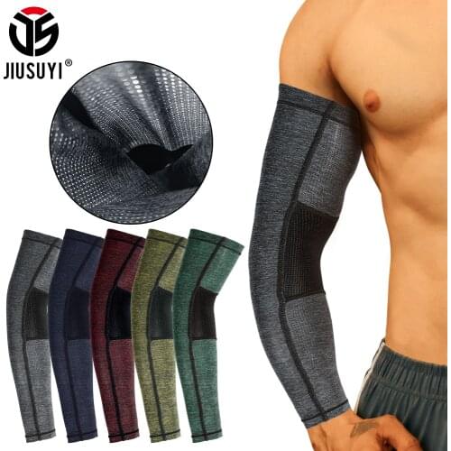 Men Women Arm Sleeves Summer Mesh Breathable Hand Covers Cooling Ice Silk Sun UV Protection Outdoor Elastic Arm Warmers Cuffs