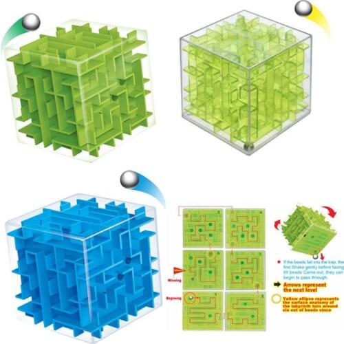 3D Mini Speed Cube Maze Magic Cube Puzzle Game Cubos Magicos Learning Toys Labyrinth Rolling Ball Toys For Chilren Adult Toy