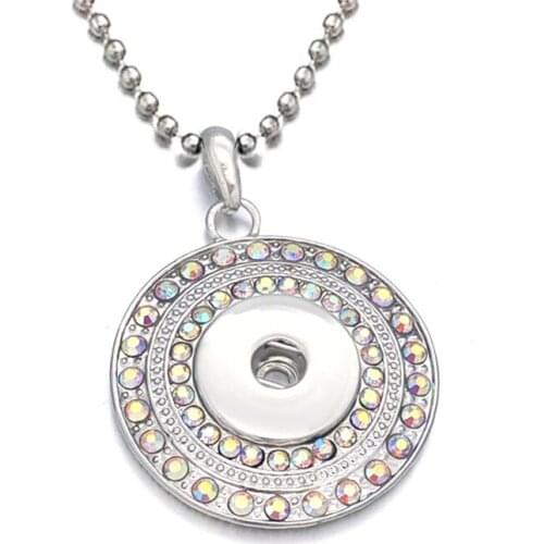 Fashion Interchangeable Flower Ginger Necklace 015 Fit 18mm Snap Button Pendant Necklace Charm Jewelry For Women Gift