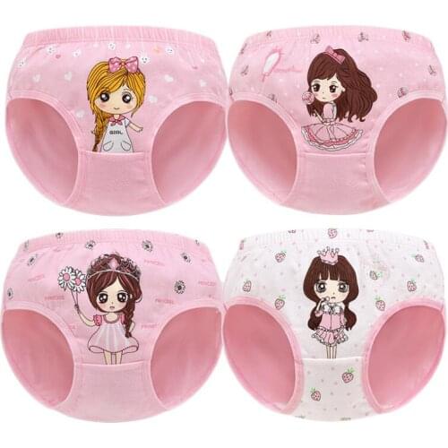 Baby girls underwear 95%cotton+5%Spandex panties 1-9Y knicker child briefs girls panties 4pcs/L boxer toddler underwear clothes