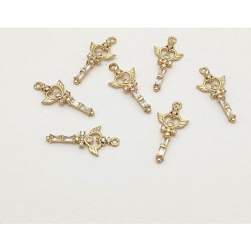 New Arrival! 27x12mm 50pcs Cubic Zirconia Charm For Handmade Necklace/Earrings make DIY Parts,Jewelry Accessories Findings