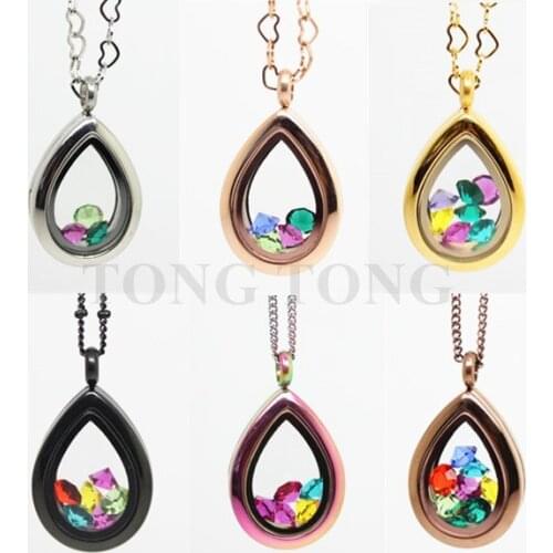 18mm Small Teardrop Magnetic Closure 316L Stainless Steel Living Memory Locket Pendant (locket only)