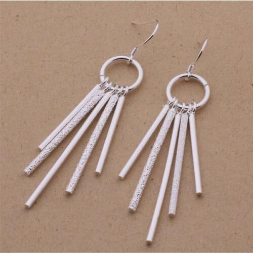 AE543 Hot sterling earrings , fashion jewelry , many Lengths of bar /cpealgla azgajqna silver color