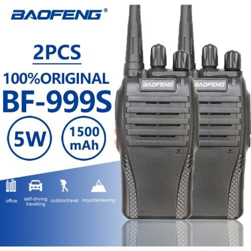 Two Piece 5W 1500mAh UHF 400-470MHz Baofeng BF-999S Portable Walkie Talkie Amador Ham Radio Walky Talky 999 CB Radio Comunicador