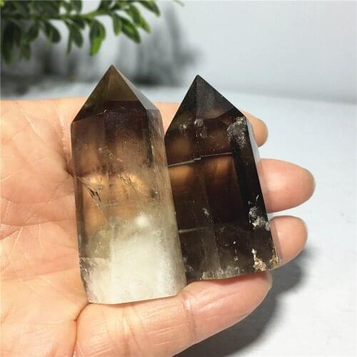 3pcs (7-5cm) natural smoke quartz crystal wand