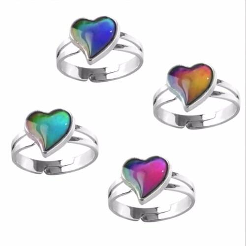 Christmas mood ring Band mood feeling Mood rings Color change adjustable size for women birthday gifts for girl fashion jewelry